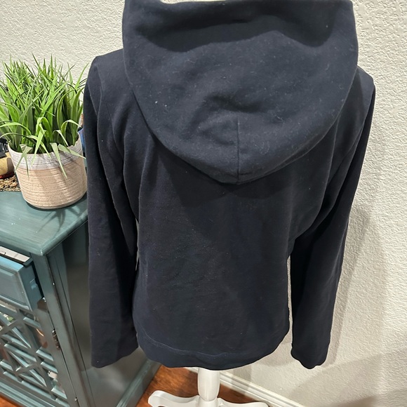 Hollister Women's Black Hoodie Sweater with Pink shiny print y2k grunge size L - Picture 5 of 6